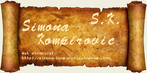 Simona Kompirović vizit kartica
